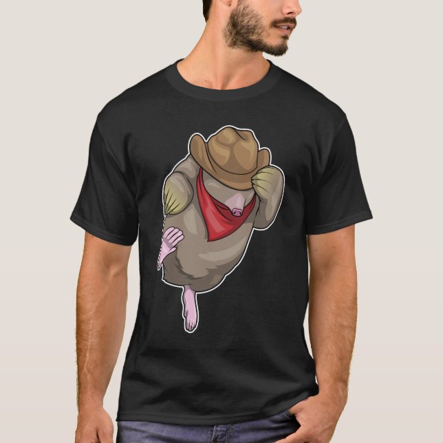 Mole Cowboy Cowboyhatt T Shirt (Framsida)