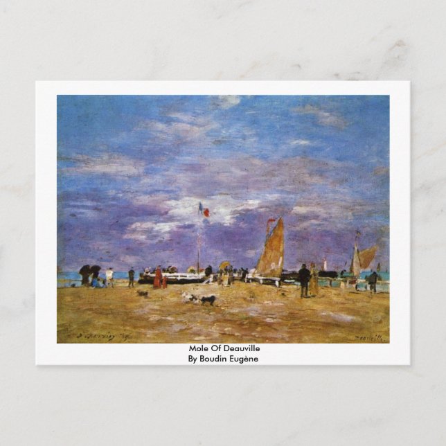 Mole Deauville av Boudin Eugène Vykort (Framsida)