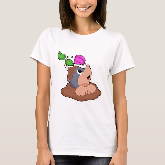Mole Earth Flower T Shirt (Framsida)