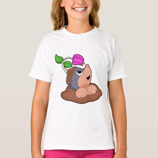 Mole Earth Flower T Shirt (Framsida)
