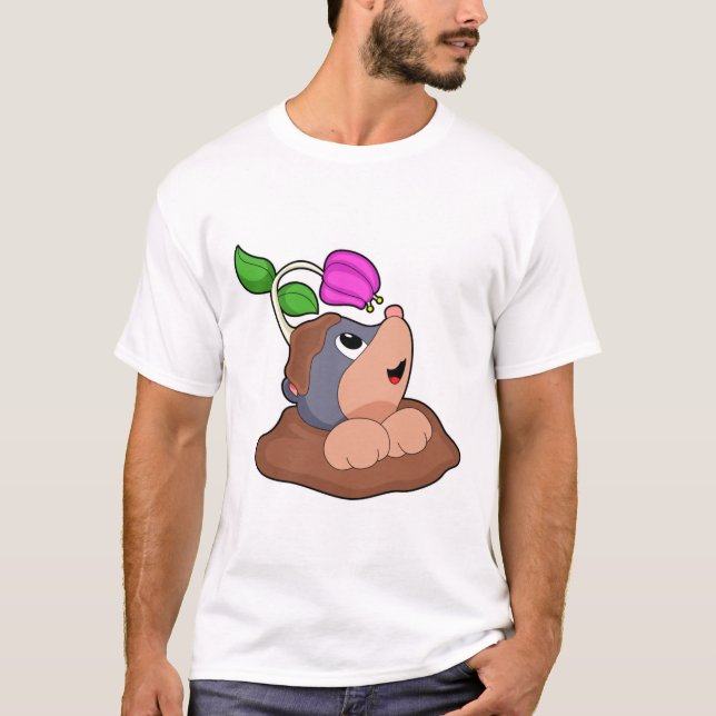 Mole Earth Flower T Shirt (Framsida)