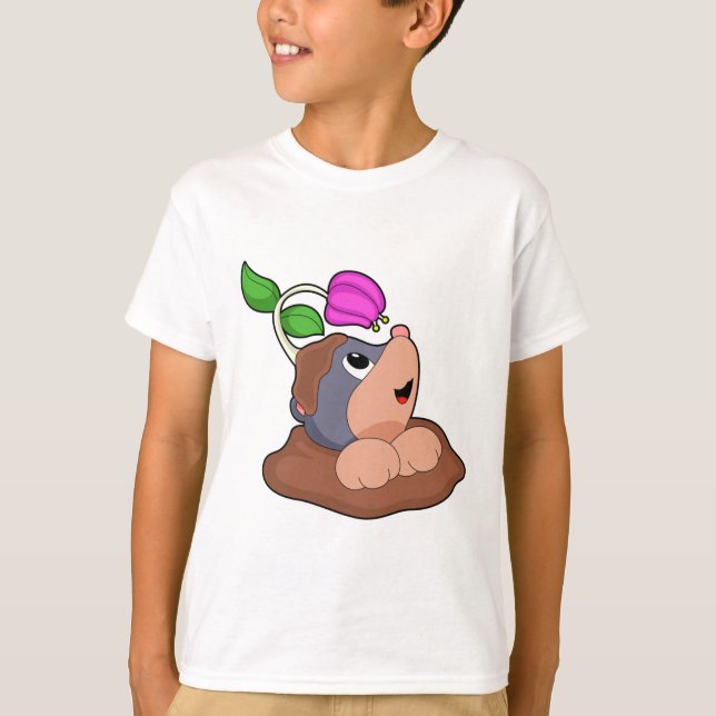 Mole Earth Flower T Shirt (Framsida)