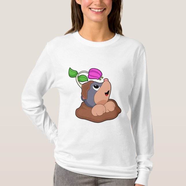 Mole Earth Flower T Shirt (Framsida)