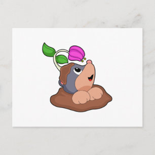 Mole Earth Flower Vykort