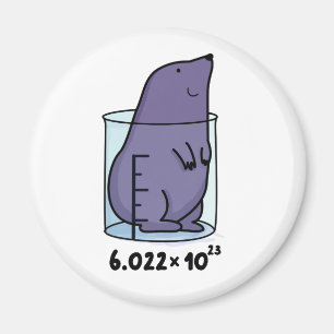 Mole Equation Cute Mole i en bägare-pun Magnet