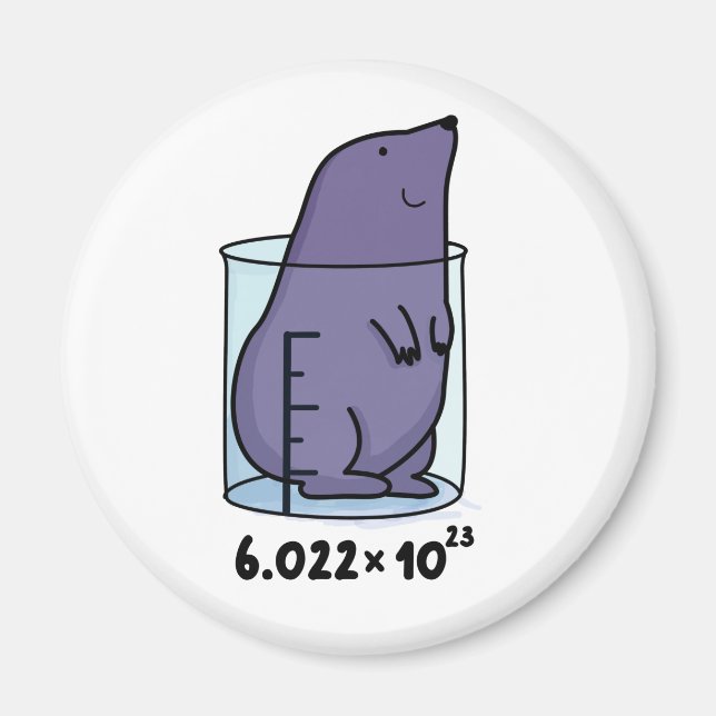 Mole Equation Cute Mole i en bägare-pun Magnet (Framsidan)