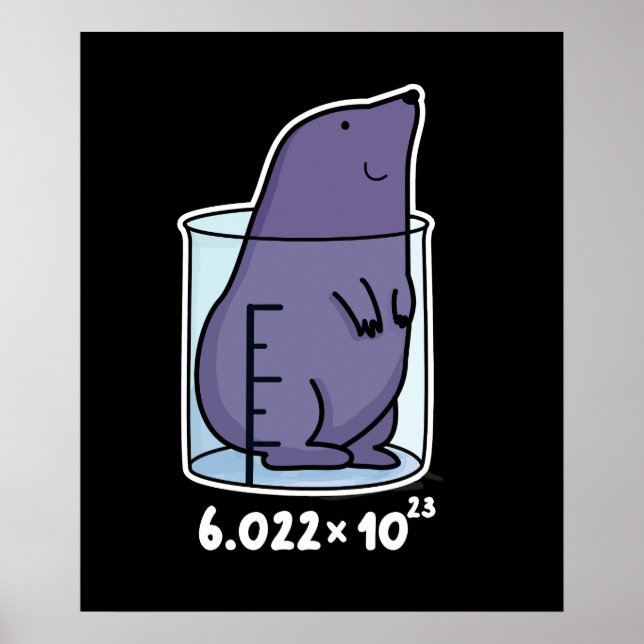 Mole Equation Funny Mole i en bägare-Mörk BG Poster (Framsidan)