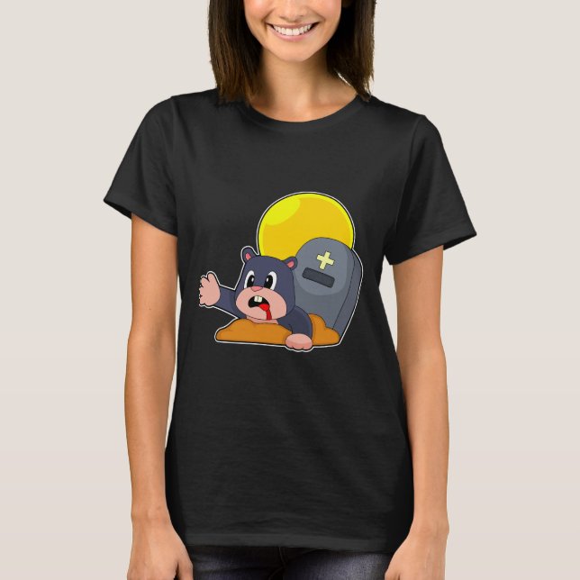 Mole Halloween Grave T Shirt (Framsida)