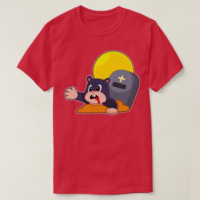 Mole Halloween Grave T Shirt (Design framsida)