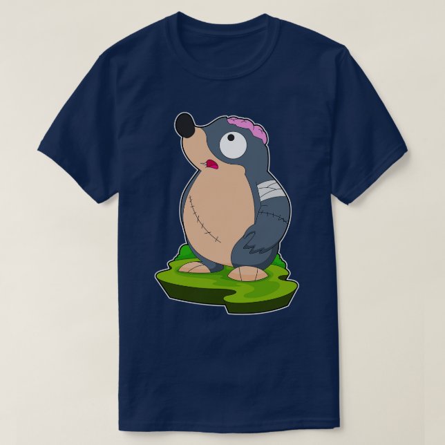 Mole Halloween Zombie T Shirt (Design framsida)