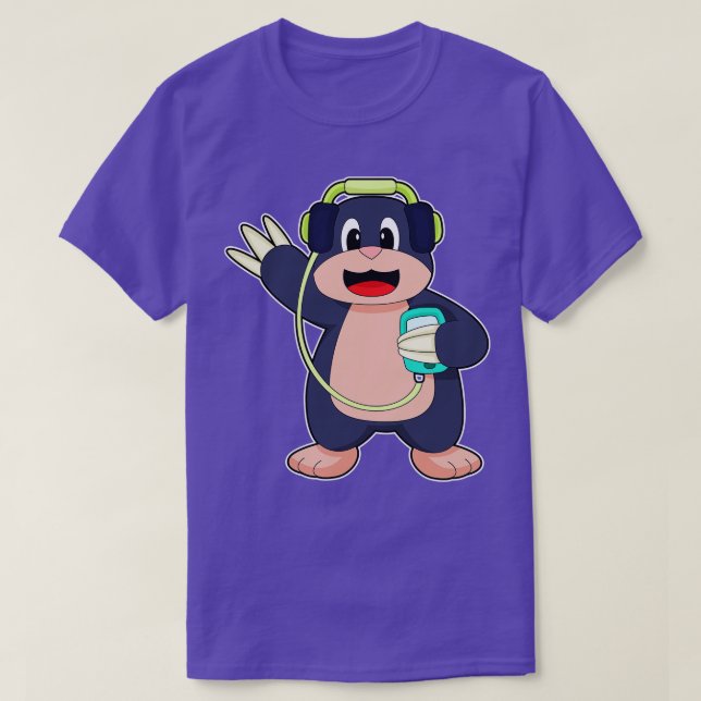 Mole Headphone Music T Shirt (Design framsida)