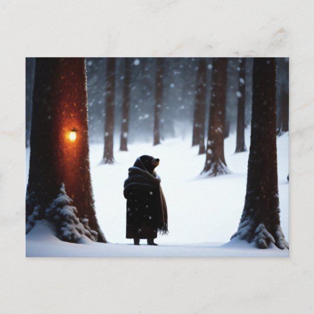 Mole i vinterskog vykort (Framsida)