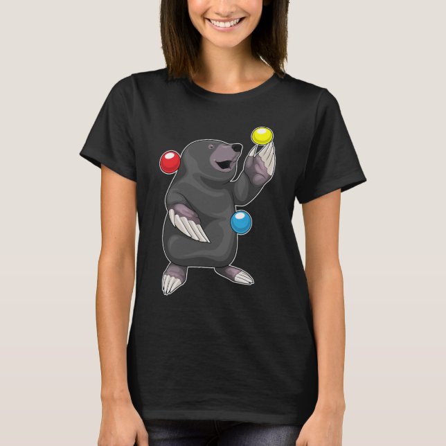 Mole Juggler Juggle T Shirt (Framsida)