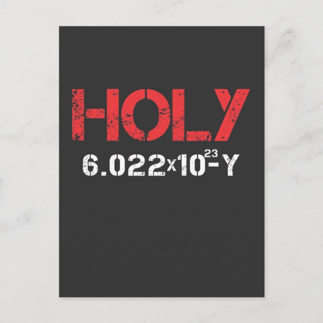 Mole Kolförening Holy Moley Avogadro Vetenskap Vykort (Framsida)