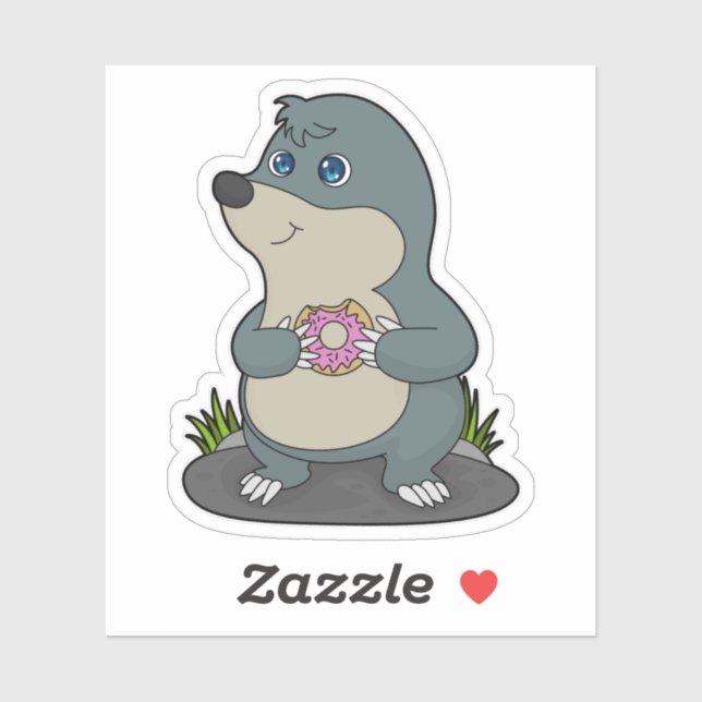 Mole med Donut Klistermärken (Ark)