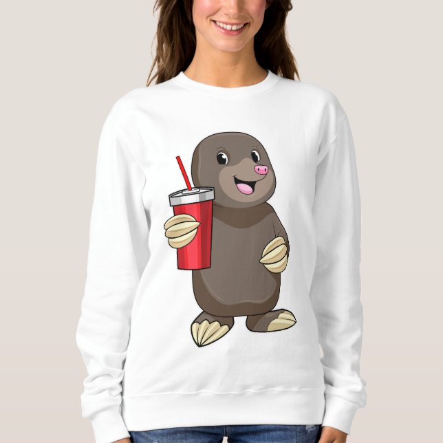 Mole med drickande mugg t shirt (Framsida)