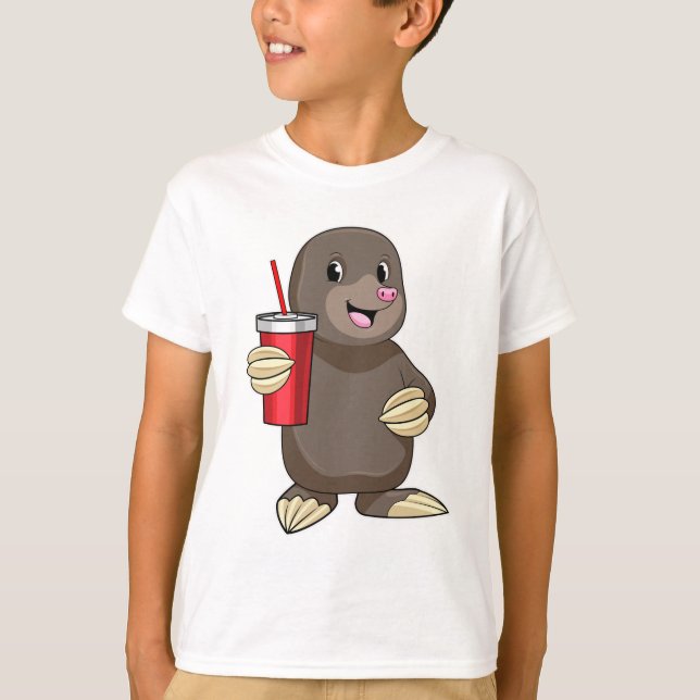 Mole med drickande mugg t shirt (Framsida)