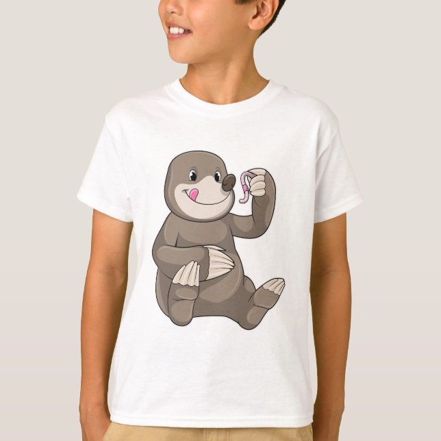 Mole med Earthworm T Shirt (Framsida)