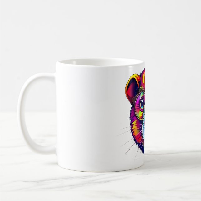 Mole med Glass Abstrakt Art Kaffemugg (Vänster)