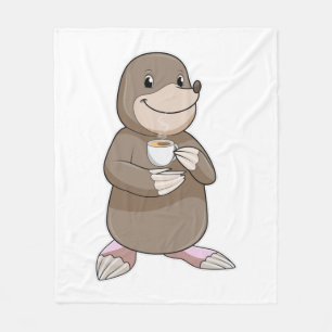 Mole med kaffe Kopp Fleecefilt