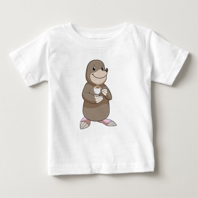 Mole med kaffe Kopp T Shirt (Framsida)