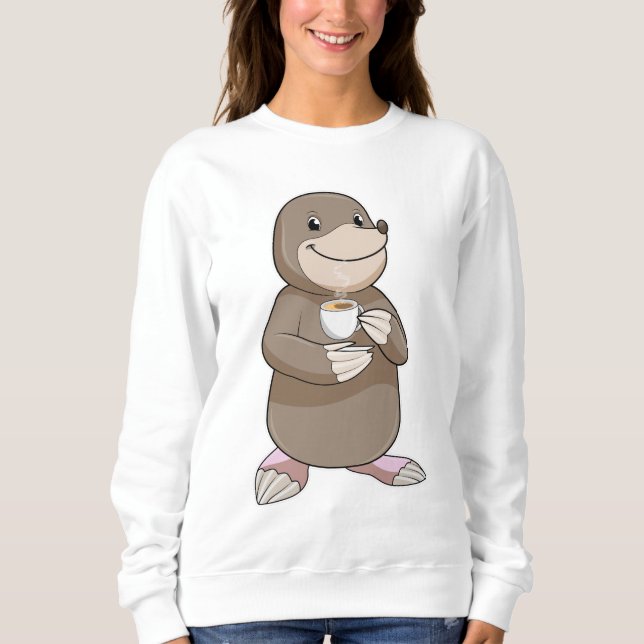Mole med kaffe Kopp T Shirt (Framsida)