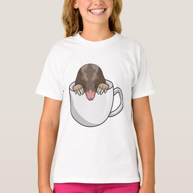 Mole med Kopp i kaffe T Shirt (Framsida)