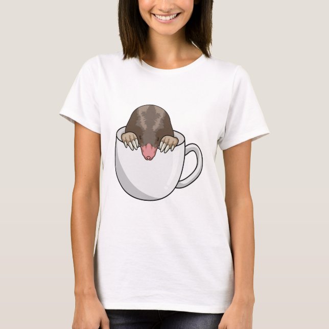 Mole med Kopp i kaffe T Shirt (Framsida)
