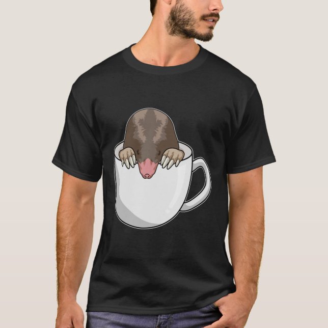 Mole med Kopp i kaffe T Shirt (Framsida)