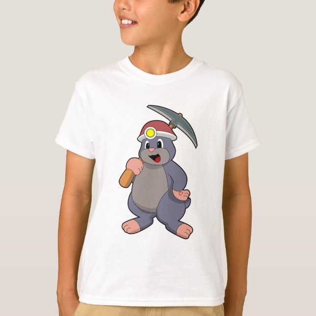 Mole med Pickaxe T Shirt (Framsida)