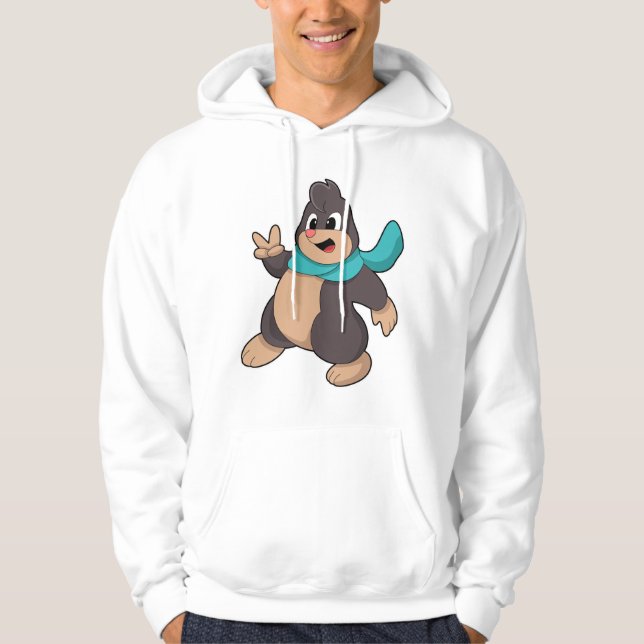 Mole med Scarf Hoodie (Framsida)