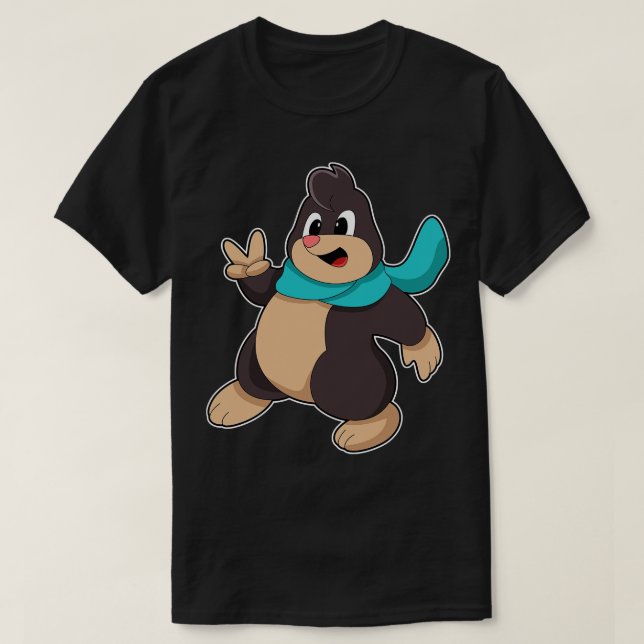 Mole med Scarf T Shirt (Design framsida)