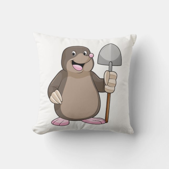 Mole med Shovel Kudde (Framsida)