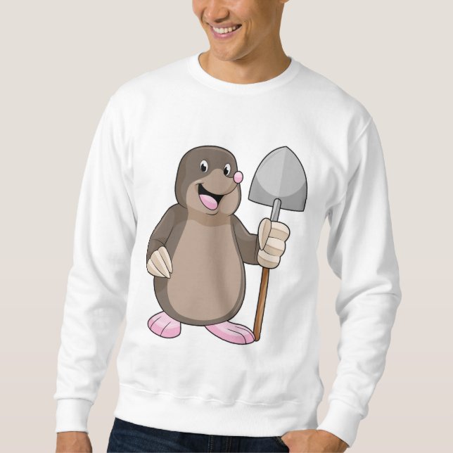 Mole med Shovel Lång Ärmad Tröja (Framsida)
