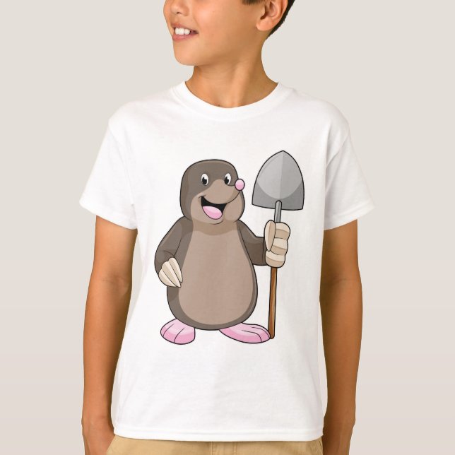 Mole med Shovel T Shirt (Framsida)