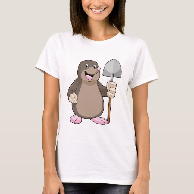 Mole med Shovel T Shirt (Framsida)