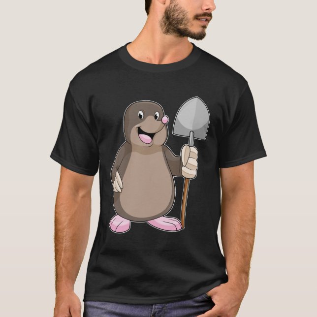 Mole med Shovel T Shirt (Framsida)