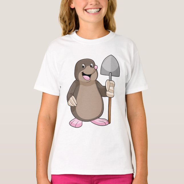 Mole med Shovel T Shirt (Framsida)