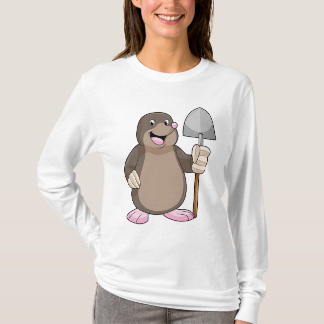 Mole med Shovel T Shirt (Framsida)