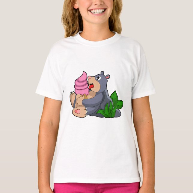 Mole med vaffelglass t shirt (Framsida)