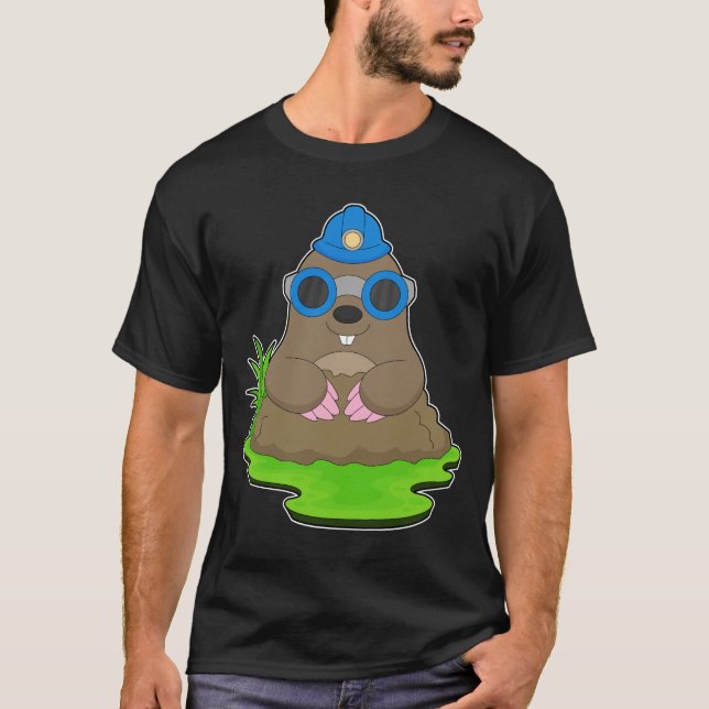Mole Miner Mining Helmet Mining T Shirt (Framsida)