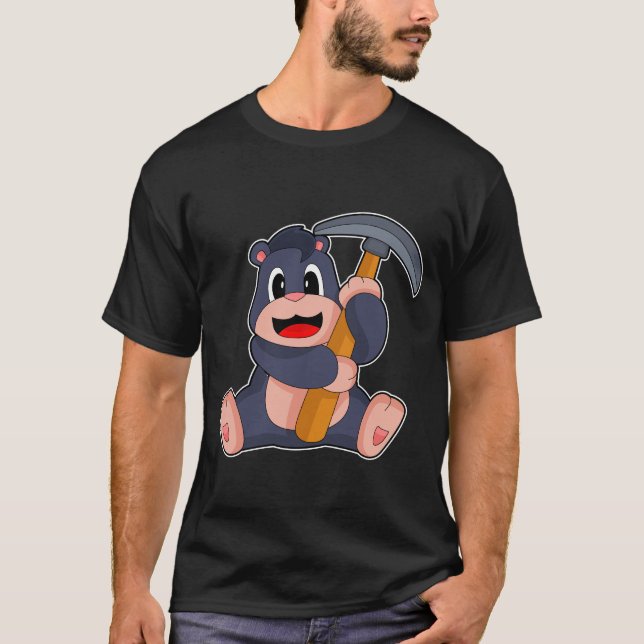 Mole Miner Pickaxe T Shirt (Framsida)