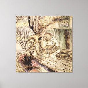 Mole och Ratty på en båttur av Arthur Rackham Canvastryck