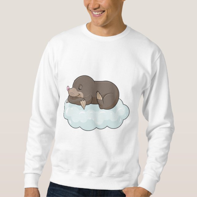 Mole på moln lång ärmad tröja (Framsida)