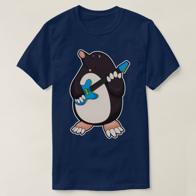 Mole på Music med Guitar T Shirt (Design framsida)