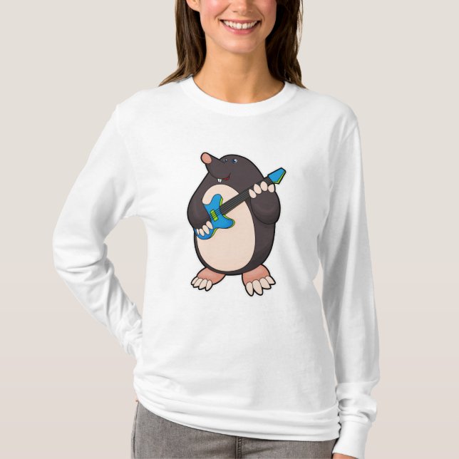 Mole på Music med Guitar T Shirt (Framsida)