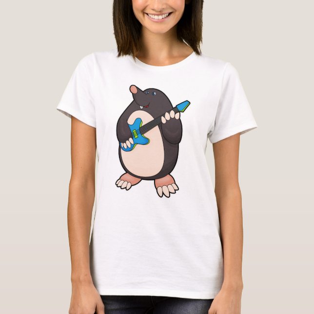 Mole på Music med Guitar T Shirt (Framsida)