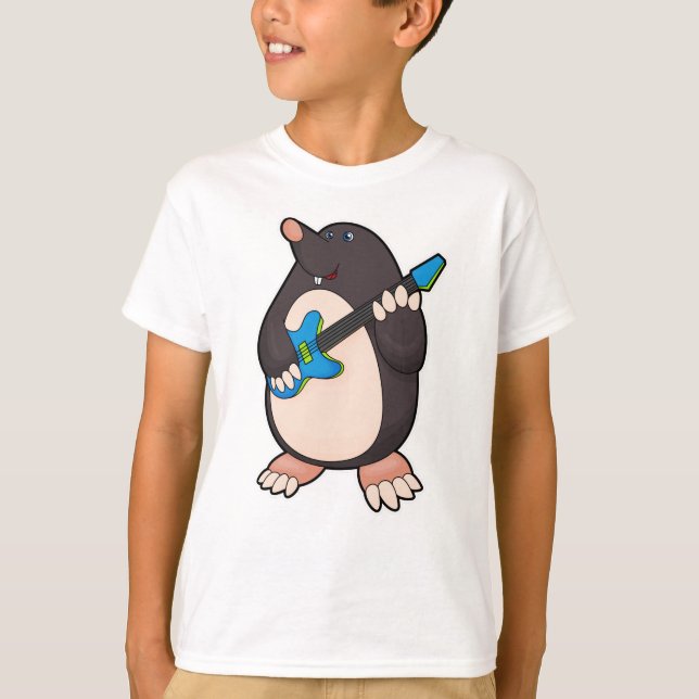 Mole på Music med Guitar T Shirt (Framsida)
