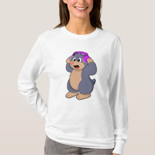 Mole på Music med hörlurar T Shirt