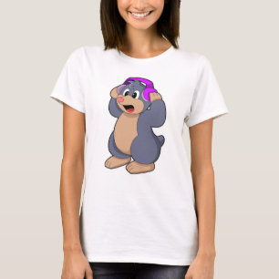 Mole på Music med hörlurar T Shirt